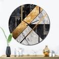 thumbnail image 1 of Designart "Marble Granite Agate with Gold Accents IX" Modern Geometric Oversized Wall Clock, 1 of 5