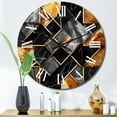 thumbnail image 1 of Designart "Marble Granite Agate with Gold Accents XVII" Modern Geometric Oversized Wall Clock, 1 of 5