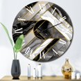 thumbnail image 1 of Designart "Marble Granite Agate with Gold Accents XVIII" Modern Geometric Oversized Wall Clock, 1 of 5