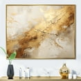 thumbnail image 1 of Designart "Marble Lightning In Beige And Gold I" Abstract Shapes Floater Framed Wall Art Living Room, 1 of 5