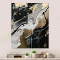 thumbnail image 1 of Designart "Marble Medley Black and Gold III" Abstract Marble Metal Art Print, 1 of 5