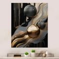 thumbnail image 1 of Designart "Marble Mirage Gold and Black I" Abstract Marble Metal Art Print, 1 of 5
