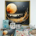 thumbnail image 1 of Designart "Marble Moon in Black and Orange III" Animals Framed Wall Art Decor - Modern Orange Moose Landscape Mountains Entryway Framed Wall Art Print, 1 of 6