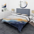 thumbnail image 1 of Designart "Marble Storm in Blue and Yellow Abstract I" Abstract Painting Bedding Covert Set - Abstract Blue Modern Bed Set With 2 Shams, 1 of 5
