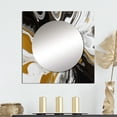 thumbnail image 1 of Designart "Marble Symphony Gold Black Vision" Abstract Square Mirror Wall Decor Transitional - Large Gold Square Bathroom Mirror - Square Printed Wall Mirror Art, 1 of 5