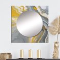 Designart "Marble Symphony Grey Yellow Expression" Abstract Square