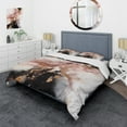 thumbnail image 1 of Designart "Marble Texture Pink and Gold I" Abstract Marble Bedding Covert Set - Modern Pink Abstract Bed Set With 2 Shams, 1 of 1