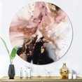 thumbnail image 1 of Designart "Marble Texture Pink and Gold I" Abstract Marble Metal Round Wall Art Prints, 1 of 5