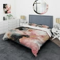 thumbnail image 1 of Designart "Marble Texture Pink and Gold II" Abstract Marble Bedding Covert Set - Modern Pink Abstract Bed Set With 1 Sham, 1 of 6