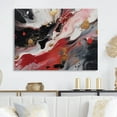 thumbnail image 1 of Designart "Marble Whispers Red and Black III" Abstract Marble Metal Art Living Room, 1 of 4