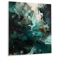 thumbnail image 1 of Designart "Marbled Artistry Green and White III" Modern Geometric Metal Art Living Room, 1 of 5