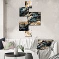 Designart "Marbled Dreamscape Blue and Beige III" Modern Geometric