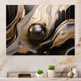 thumbnail image 1 of Designart "Marbled Euphoria Gold and Black I" Abstract Marble Metal Art Print, 1 of 5