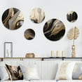 thumbnail image 1 of Designart "Marbled Euphoria Gold and Black I" Abstract Marble Metal Wall Art Set of 5 Piece, 1 of 5