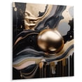 thumbnail image 1 of Designart "Marbled Euphoria Gold and Black III" Abstract Marble Metal Wall Decor, 1 of 5