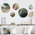 thumbnail image 1 of Designart "Marbled Euphoria Gold and Green V" Abstract Marble Metal Wall Art Set of 5 Piece, 1 of 5