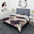 thumbnail image 1 of Designart "Marbled Mirage Of Cosmic Gold Intrigue" Marble Bedding Covert Set - Glam Bed Set With 2 Shams, 1 of 5