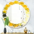 thumbnail image 1 of Designart 'Marbled Yellow 2' Modern Round Wall Mirror - Leaves, 1 of 3