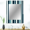 thumbnail image 1 of Designart "Maritime Azure Stripes I" Abstract Wall Mirror, Printed Blue Wall Mirror, Modern Bathroom Wall Mirror, Decorative Abstract Mirror - 30x40 Inch, 1 of 5