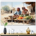 thumbnail image 1 of Designart "Market Scene with an African Woman I" People Metal Art Print Set, 1 of 5