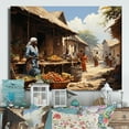 thumbnail image 1 of Designart "Market in Vibrant Africa II" African Metal Wall Art, 1 of 5