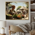 thumbnail image 1 of Designart "Market in Vibrant Africa III" African Floater Framed Wall Decor, 1 of 7