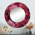 thumbnail image 1 of Designart "Maroon Muse Of Mums" Mums Round Mirror Wall Decor Traditional - Large Pink Round Bathroom Mirror - Round Mirror - 23" x 23", 1 of 6