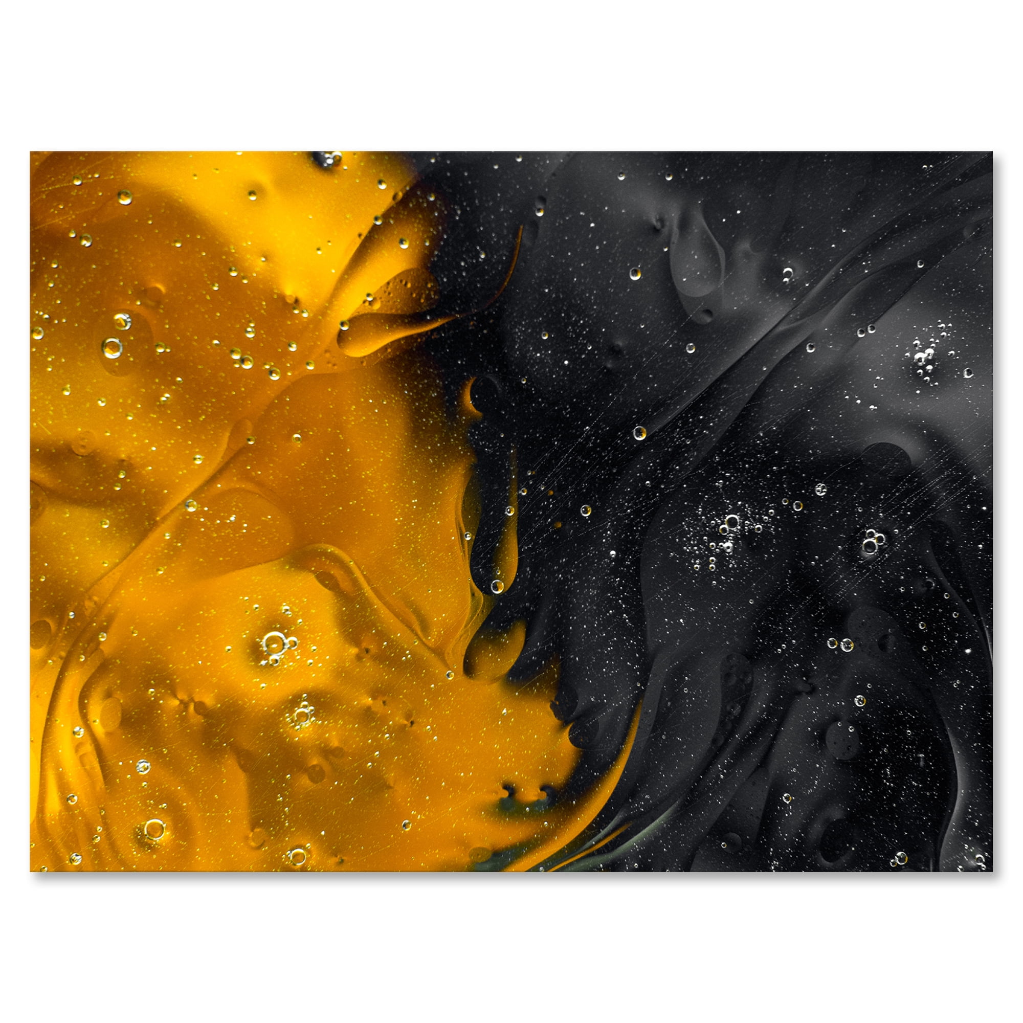 Designart ' Marriage of Black and Yellow ' Modern Canvas Wall Art Print