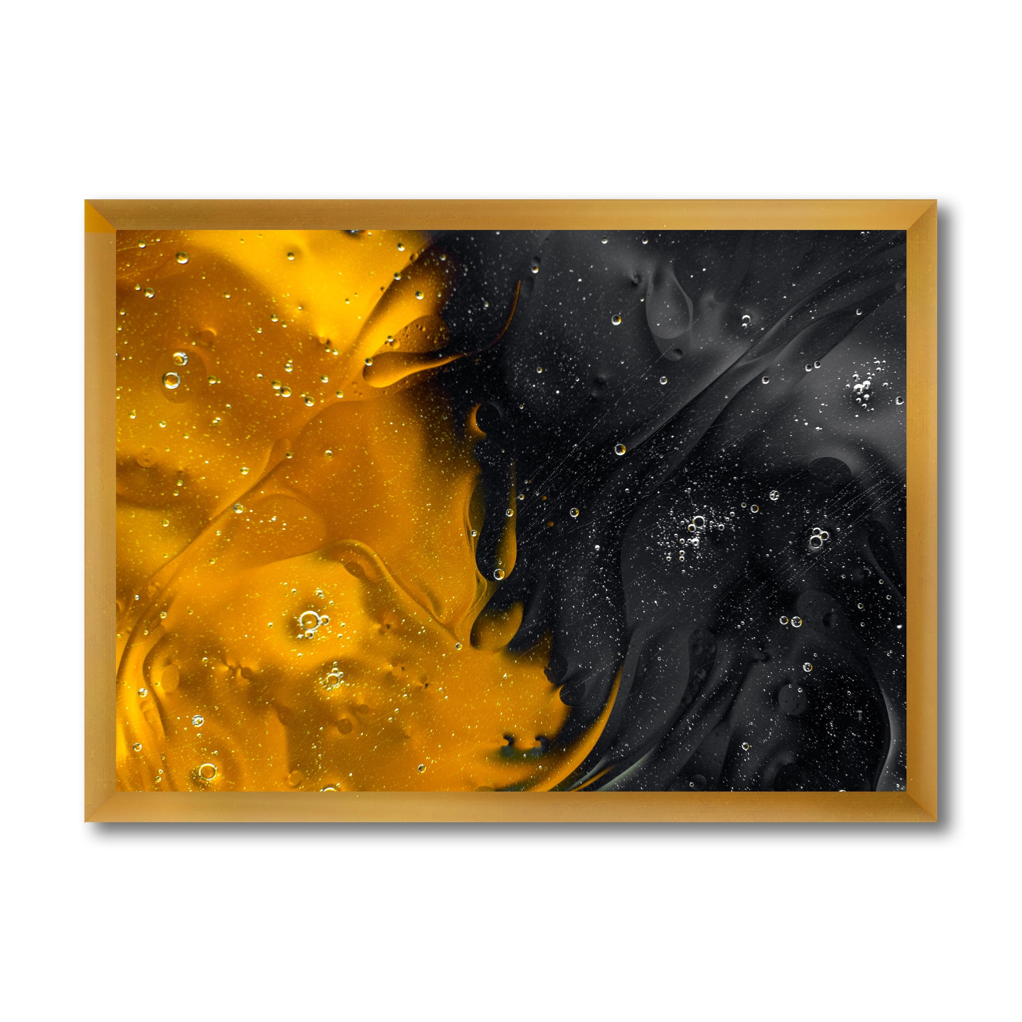 Designart 'Marriage of Black and Yellow' Modern Framed Art Print