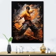 thumbnail image 1 of Designart "Martial Fusion Artistry in Combat" Portrait Floater Framed Canvas Print, 1 of 7