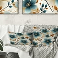 thumbnail image 1 of Designart "Marvelous Teal Blooms in Vintage Romance" Floral Printed Throw Pillow, 1 of 5