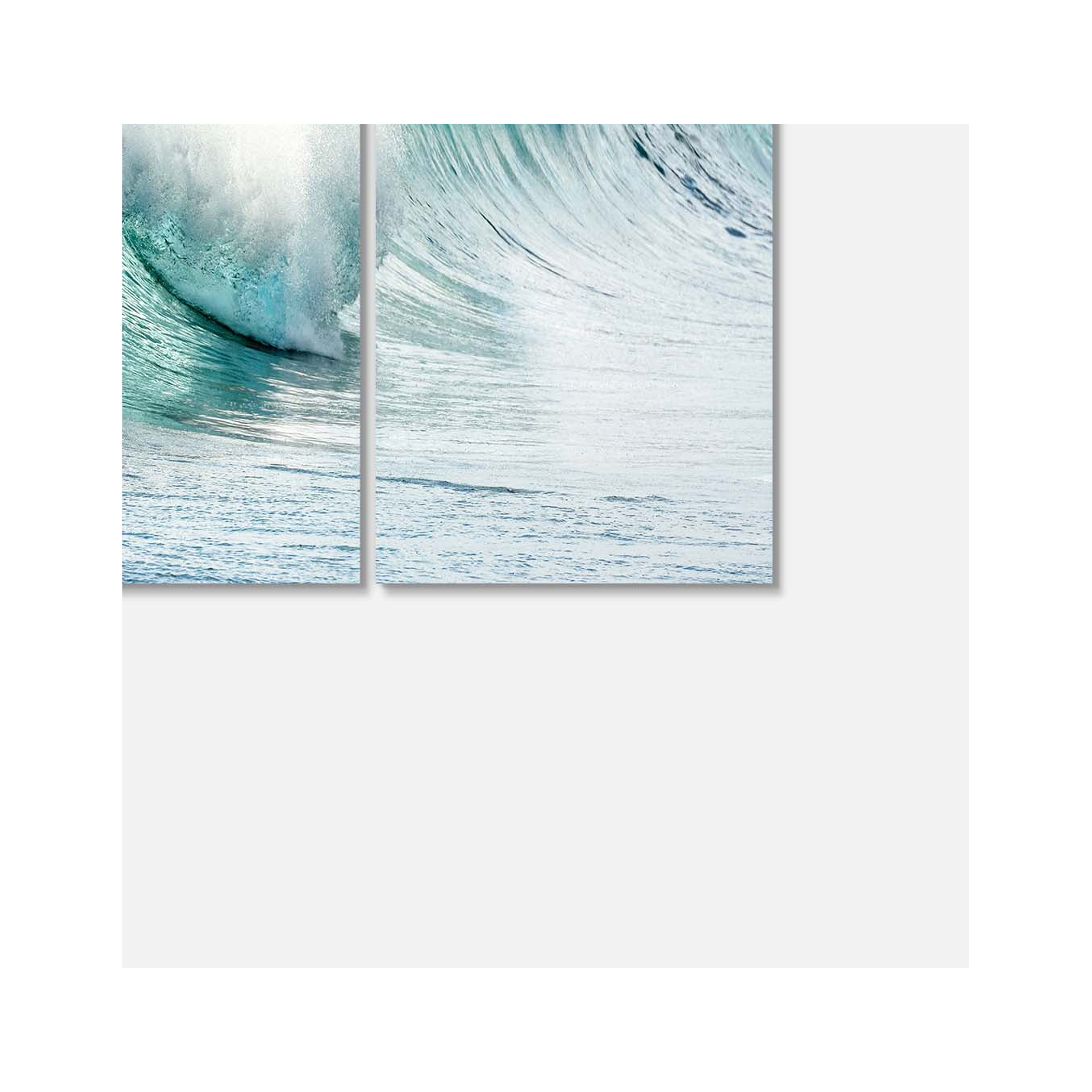 Designart 'Massive Blue Waves Breaking Beach ' Seashore Canvas Art Print