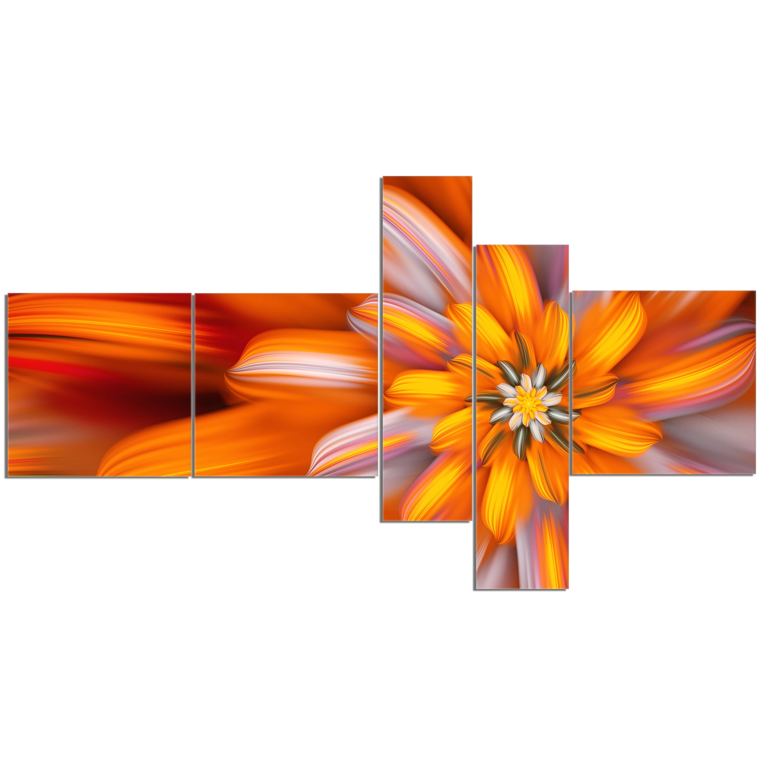 Designart 'Massive Orange Fractal Flower ' Floral Canvas Art Print