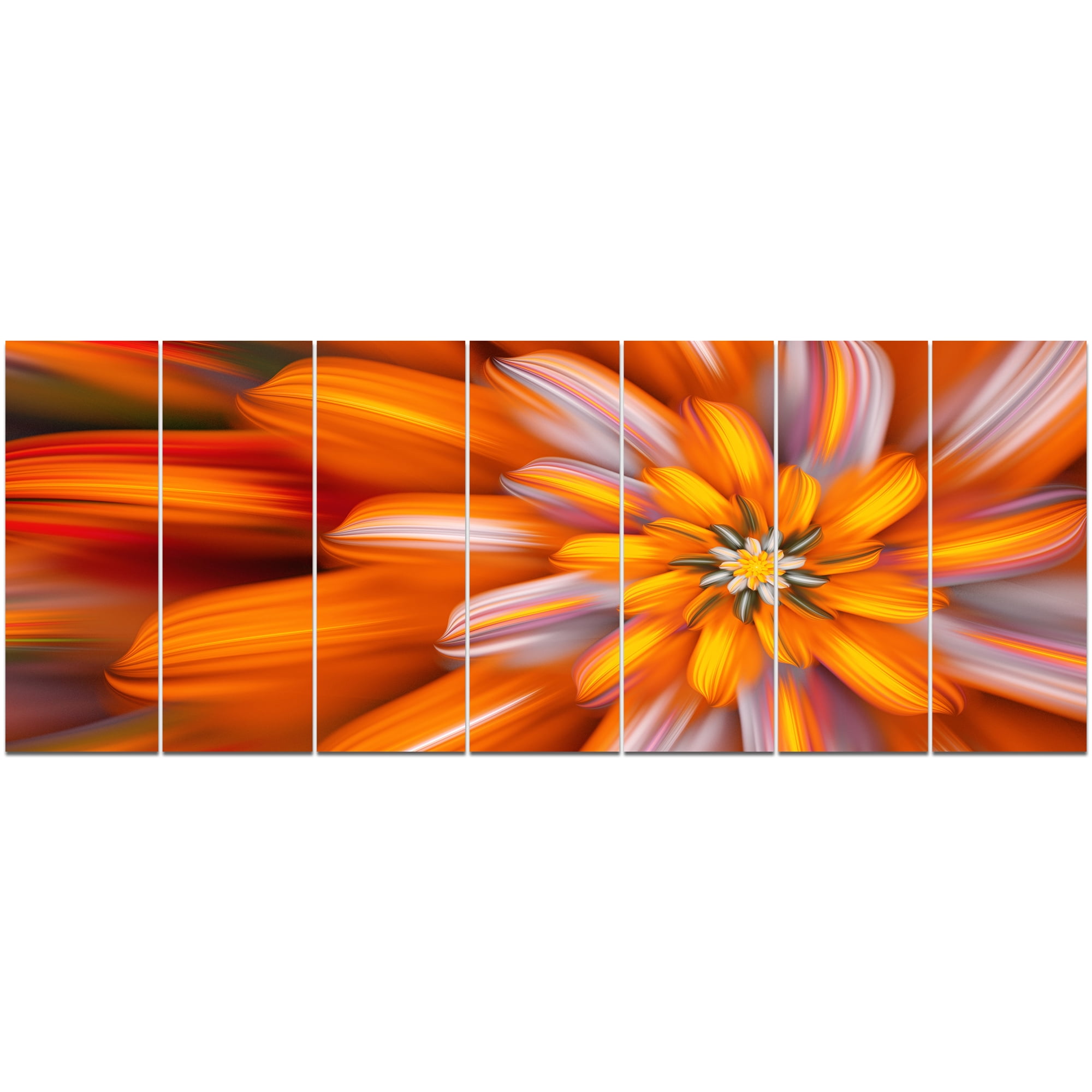 Designart 'Massive Orange Fractal Flower ' Floral Canvas Art Print