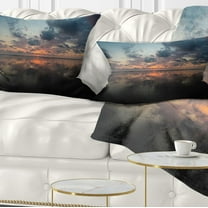 Designart Matapalo in Costa Rica Beach Sunset - Seascape Throw Pillow - 12x20