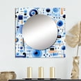 thumbnail image 1 of Designart "Matrix Design in Blue and White II" 0 Square Mirror For Wall Decor - Large Blue Square Printed Wall Mirror Art - Square Modern Mirror - Wall Mounted Square Large Mirror, 1 of 5