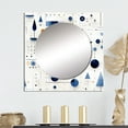thumbnail image 1 of Designart "Matrix Design In Blue And White I" 0 Square Mirror For Wall Decor - Large Blue Square Mirror Printed Wall Decor - Modern Square Living Room Mirror, 1 of 5