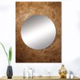 thumbnail image 1 of Designart "Maze in Gold" Boho Feather Mirror Wall Decor - Traditional Beige Geometric Living Room Wall Mirror Art - 40" x 30" Inch, 1 of 5