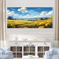 thumbnail image 1 of Designart "Meadow Bliss Yellow Flowers I" Oversized Landscapes Framed Wall Art - Traditional Yellow Meadow Living Room Framed Canvas Art, 1 of 7