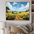 thumbnail image 1 of Designart "Meadow Bliss Yellow Flowers III" Landscapes Framed Wall Art - Traditional Yellow Meadow Entryway Framed Wall Art Print, 1 of 6