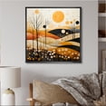 thumbnail image 1 of Designart "Meadow Bold Geometric landscapes II" Abstract Floater Framed Canvas Print, 1 of 7