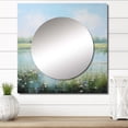 thumbnail image 1 of Designart "Meadow Calm Waters I" Landscape & Nature Green Large Square Mirror - Square Bedroom Mirror Printed Wall Decor - Traditional Square Printed Wall Mirror Art, 1 of 5
