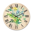 thumbnail image 1 of Designart 'Meadow Flowers Garland On White' Farmhouse Wood Wall Clock, 1 of 5