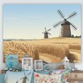 thumbnail image 1 of Designart "Meadow Horizon Vintage Windmill Vista" Architecture Wall Art - Industrial Blue Wind Turbines Hallway Wall Art Decor, 1 of 4