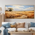 thumbnail image 1 of Designart "Meadow Serenity Yellow Wheat Fields II" Oversized Landscapes Framed Wall Art - Traditional Yellow Meadow Hallway Framed Wall Art Decor, 1 of 7