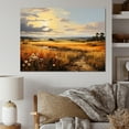 thumbnail image 1 of Designart "Meadow Serenity Yellow Wheat Fields III" Landscapes Wall Art - Traditional Yellow Meadow Entryway Wall Art Print, 1 of 4