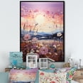 thumbnail image 1 of Designart "Meadow Twilight painting" Floral Floater Framed Canvas Print, 1 of 7
