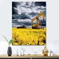 thumbnail image 1 of Designart "Meadow With Green And Yellow Oil Drilling Rig I" Oil Rigs / Fields Wall Art Prints, 1 of 7