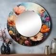 thumbnail image 1 of Designart "Meadow expressionistic Blooms Pointillism II" Plants & Flowers Coral Large Round Mirror - Round Mirror Wall Décor - Traditional Round Printed Mirror 36" x 36" Inch, 1 of 5