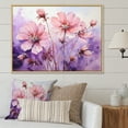 thumbnail image 1 of Designart "Meadow of Poppies Purple and Pink I" Floral Framed Wall Art - Traditional Pink Poppies Entryway Framed Wall Art, 1 of 6